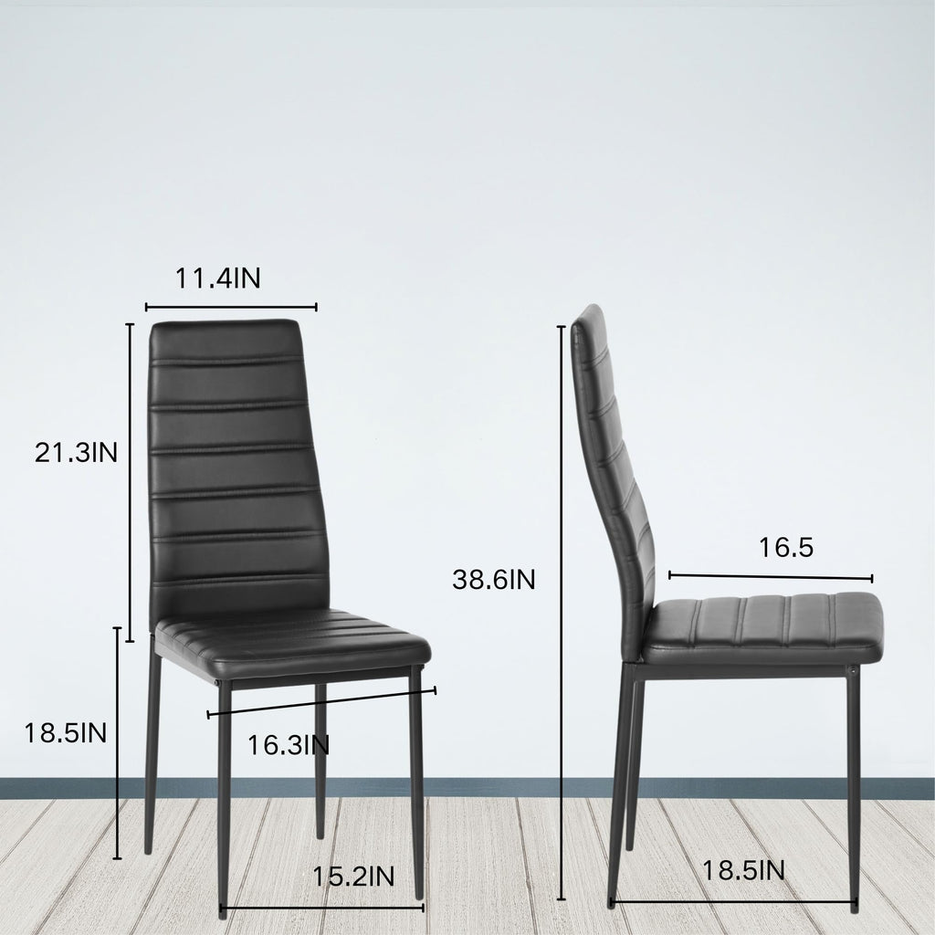 Black PU Dining Chairs Set of 4 I78974