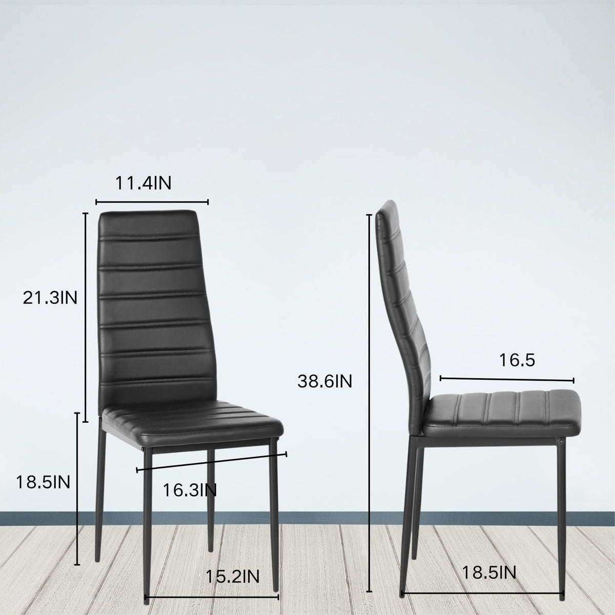 Black PU Dining Chairs Set of 4 I78974