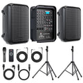 300W 8-Channel Bluetooth PA Speaker System with 8" Subwoofer and 1" Horn Tweeter C770216
