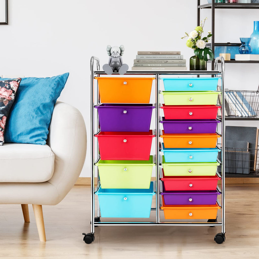 15 Drawer Rolling Storage Cart L3562