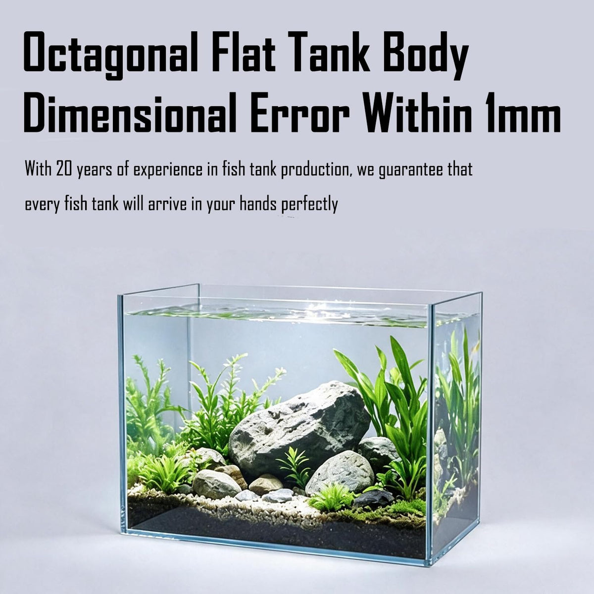15 Gallon Ultra-Clear Rimless Glass Aquarium Fish Tank N4605