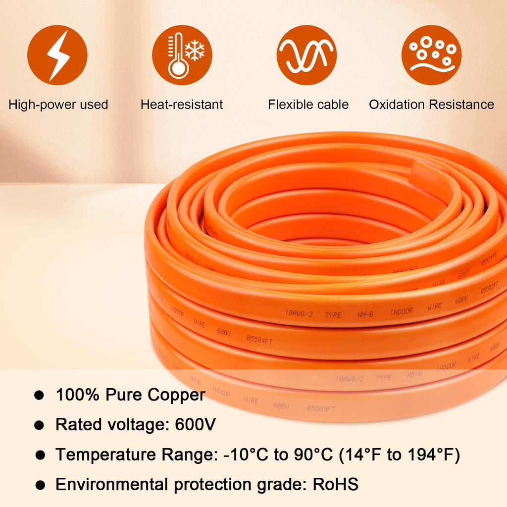 10 Gauge 2 Conductor NM-B Copper Wire 100FT G41232