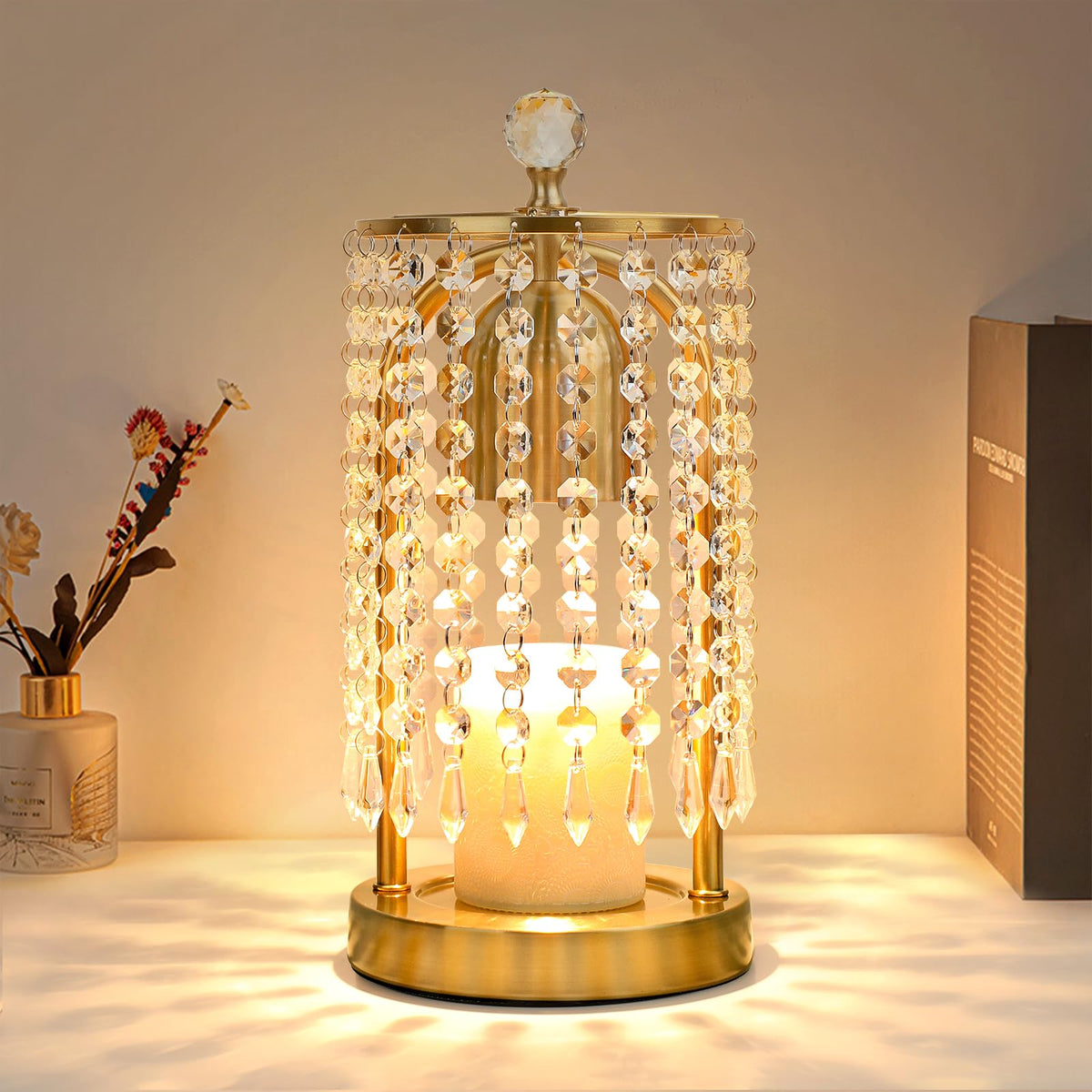Gold Candle Warmer Lamp with Timer and Dimmer B9691