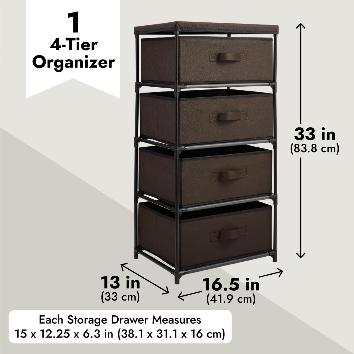 4 Tier Fabric Drawer Organizer F753299