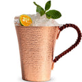 Copper Hand Hammered Ice Tea Cup with Handle 15 OZ E964228