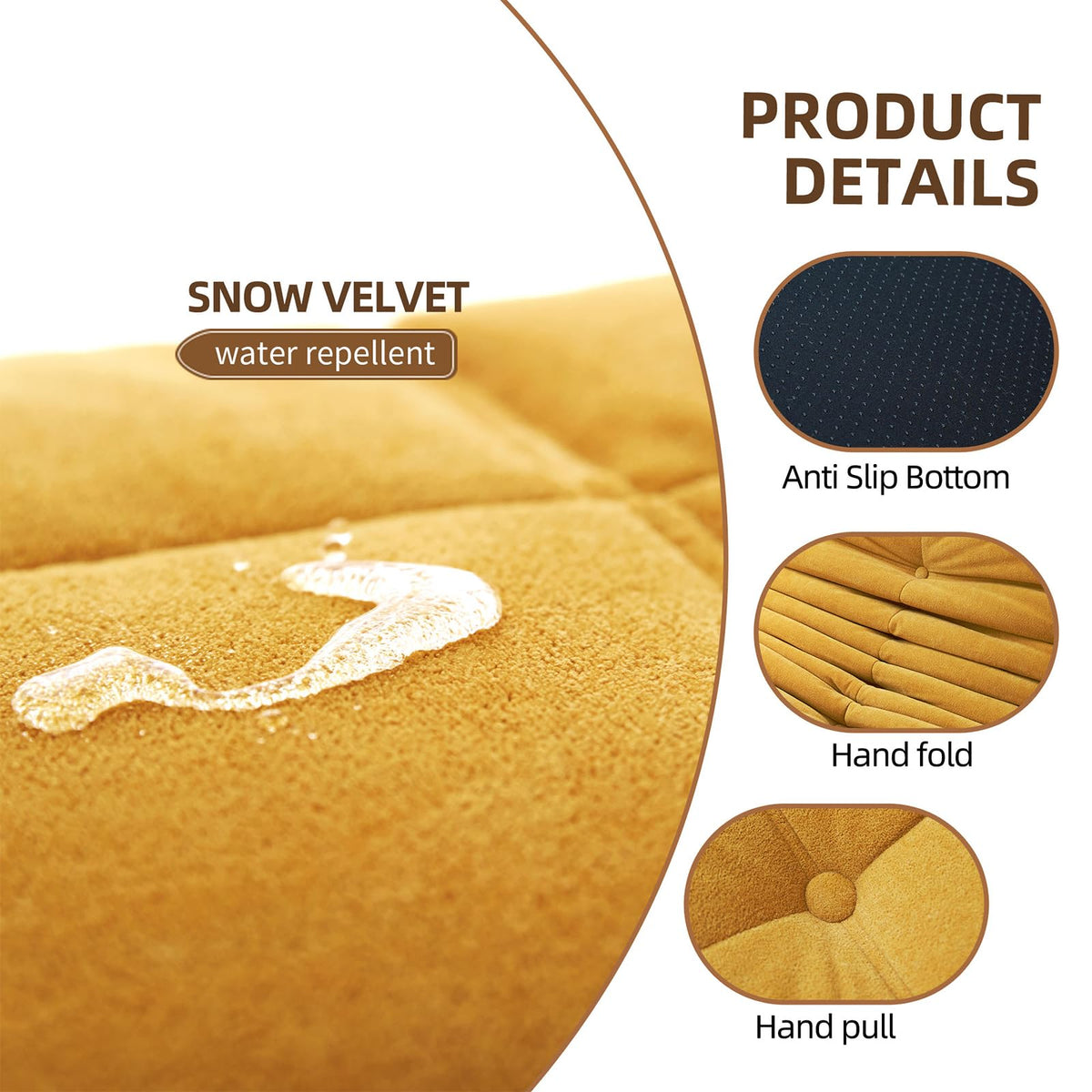 Yellow Memory Foam Bean Bag Chair Y53737