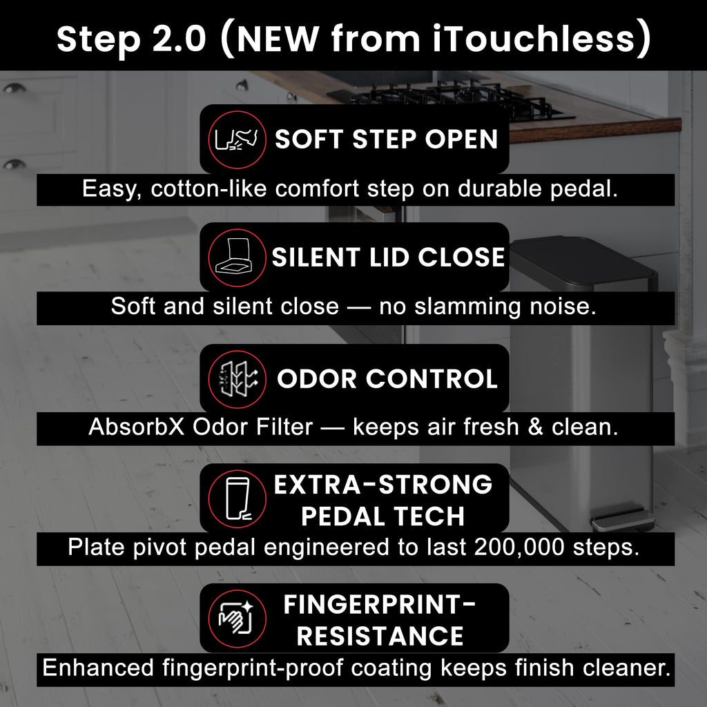 13.2 Gallon Kitchen Trash Can with Odor Filter L304