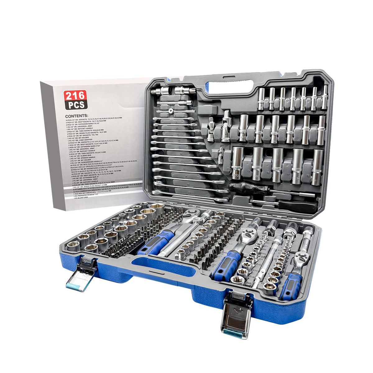 216 Pc Ratchet Socket Wrench Set H330