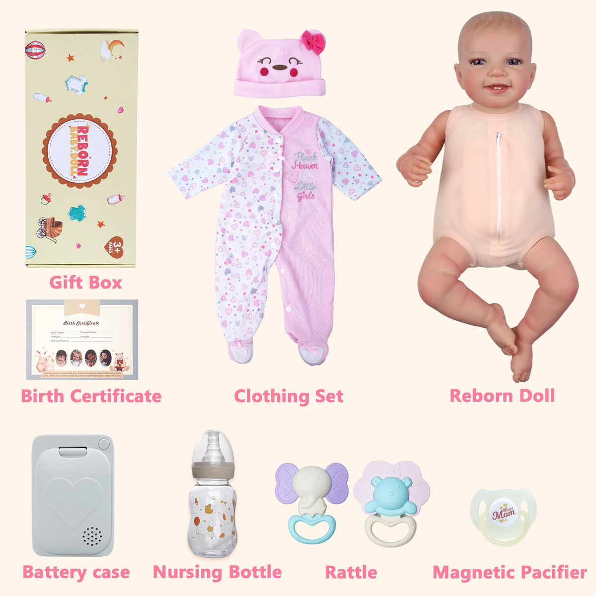 Reborn Baby Dolls with Heartbeat, Coos & Breathing W527219