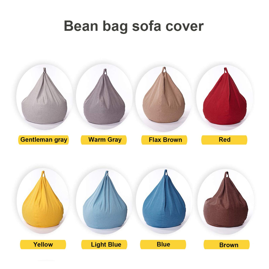 Linen Fabric Bean Bag Chair Cover 90x110cm H96096