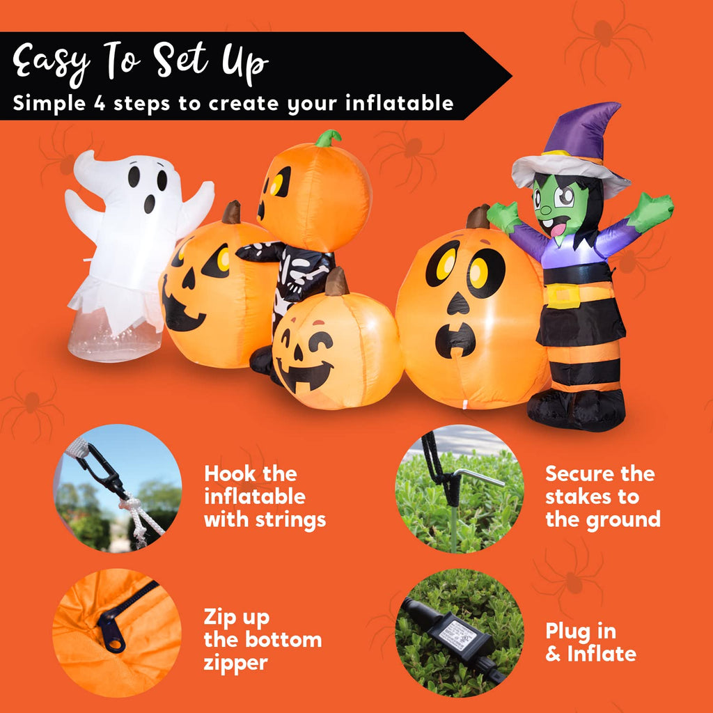 8 ft Inflatable Halloween Decoration with LEDs Y6937