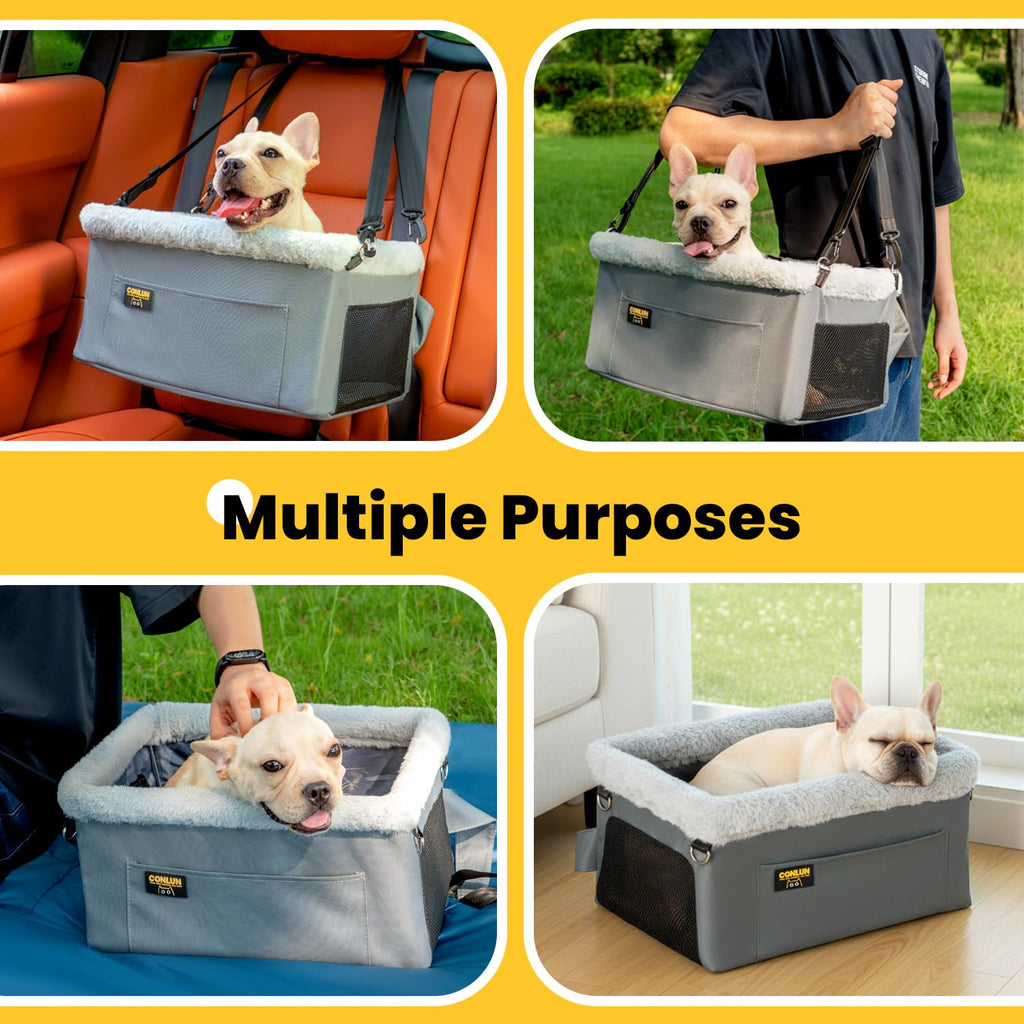 Dog Car Seat Booster Steel Frame Grey F210020