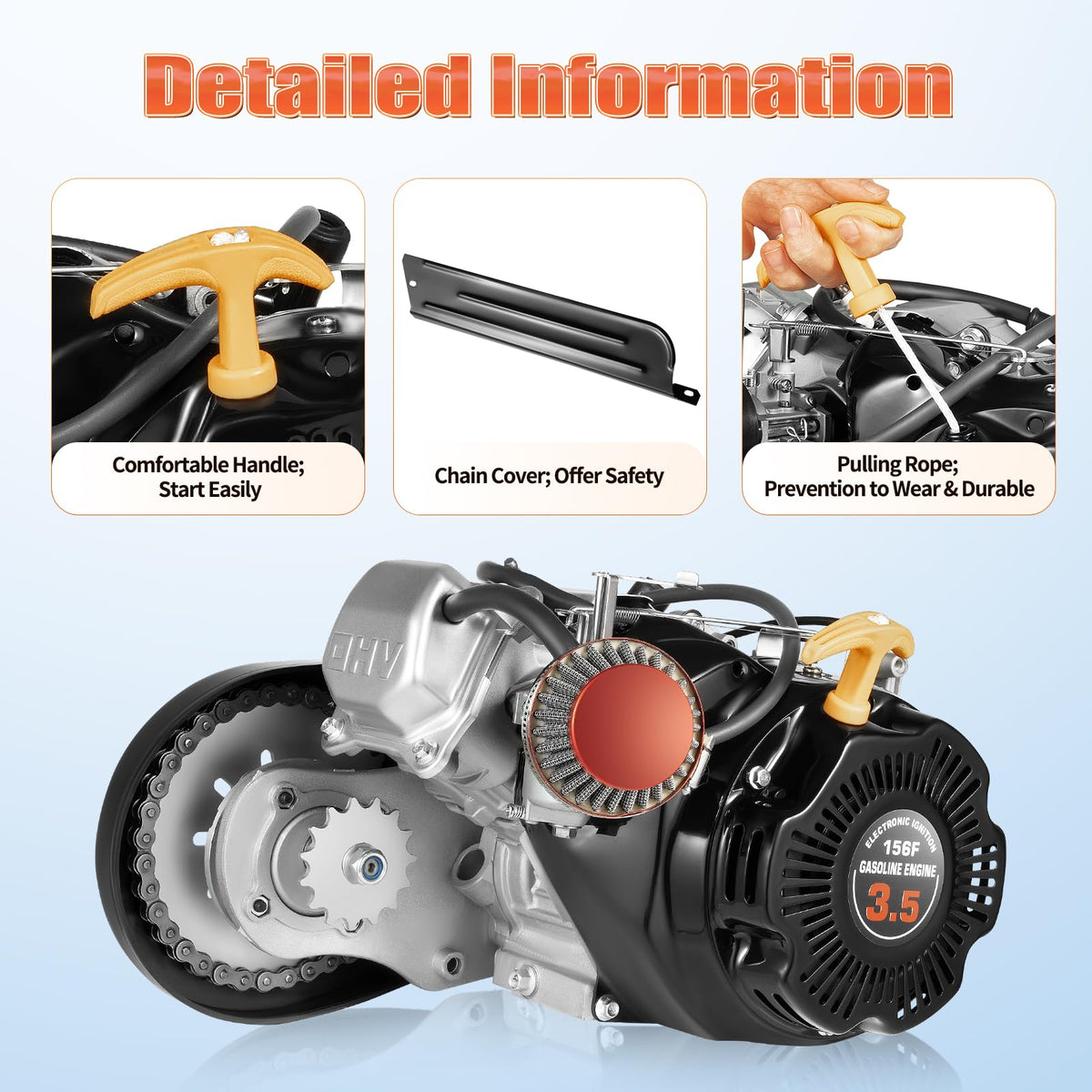 4-Stroke Bike Motor Kit with Chain Drive B93379