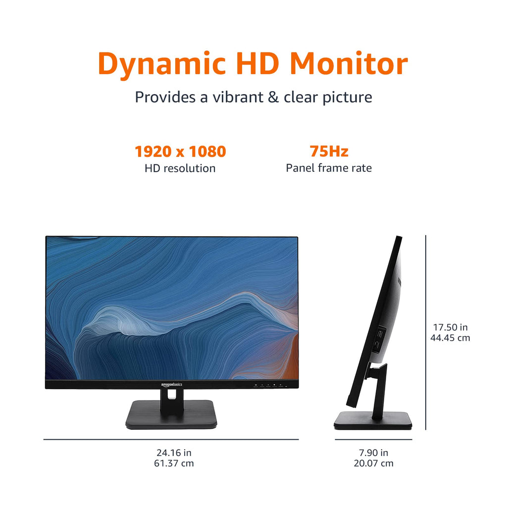 27 in IPS Monitor, Full HD 1080P, 75 Hz, Black W73918