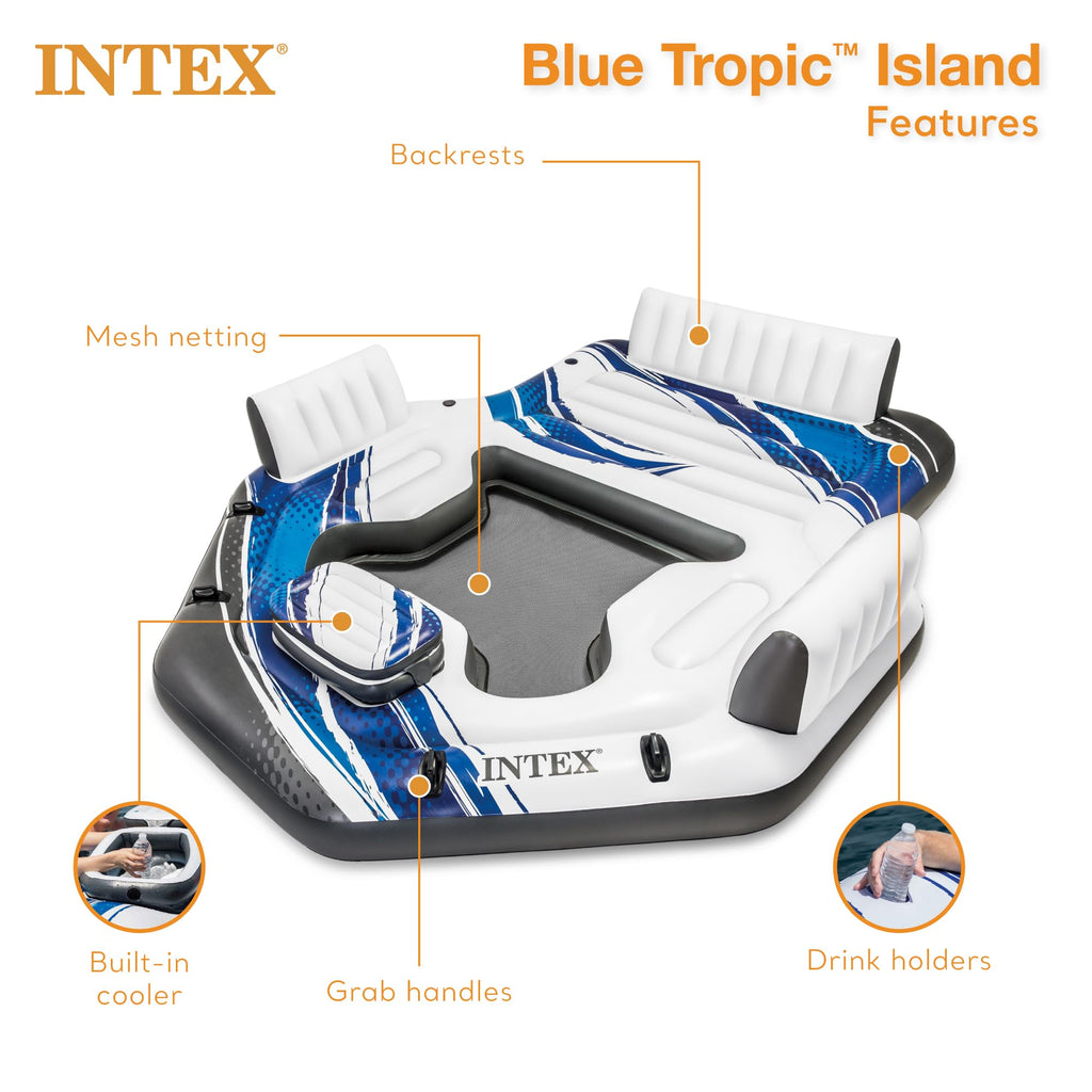 Blue 5-Person Floating with Electric Air Pump P3537