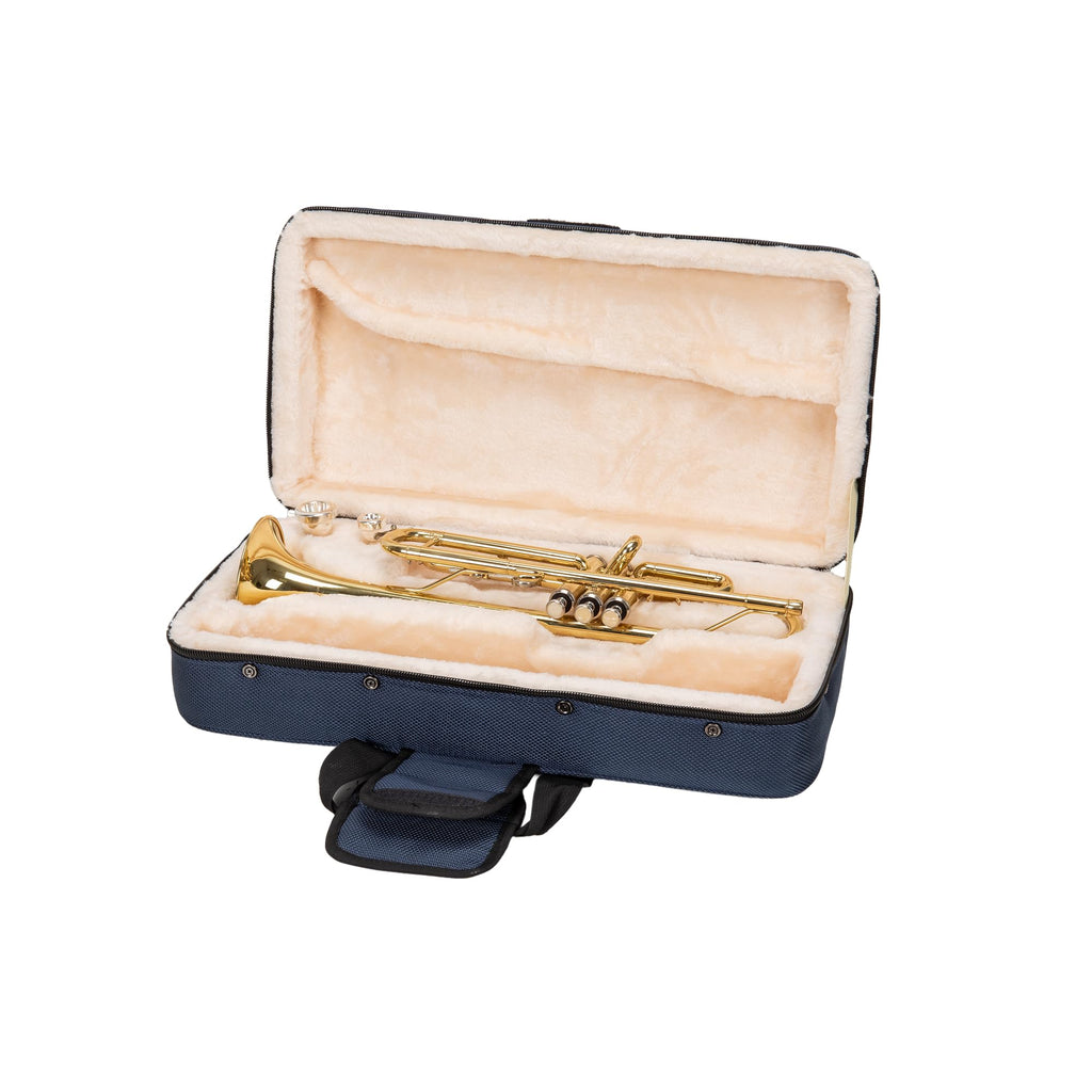 Lightweight Blue Trumpet Foam Case with Storage Pockets O294