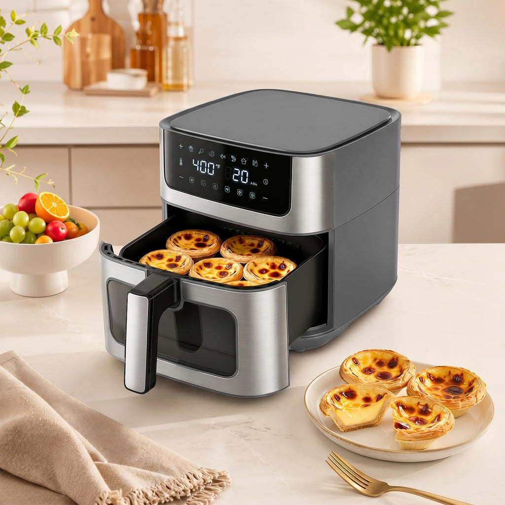 8-in-1 Air Fryer 6 Quarts with Presets and Window V4562