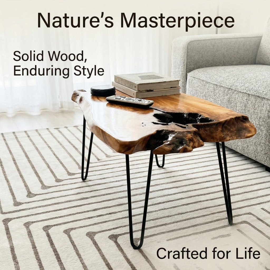 Live Edge Natural Wood Coffee Table B165
