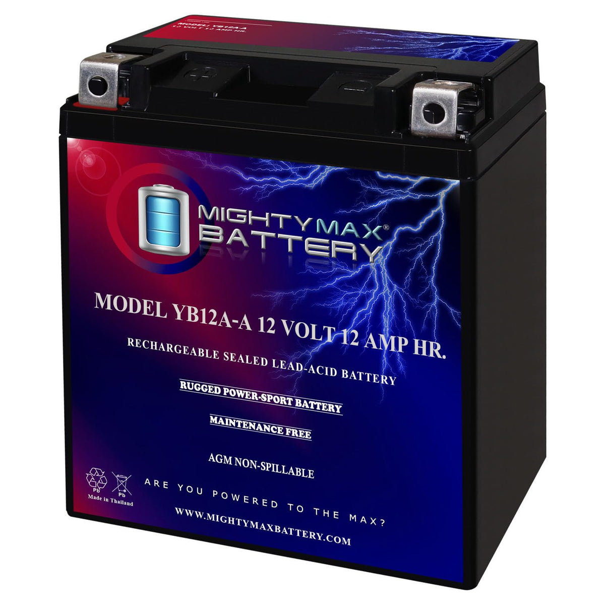 12 Volt 12 AH Rechargeable SLA AGM Motorcycle Battery P3875