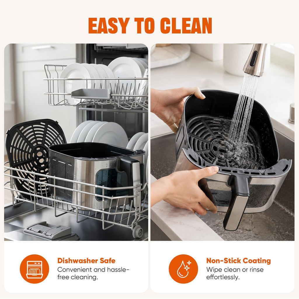 8-in-1 Air Fryer 6 Quarts with Presets and Window V4562