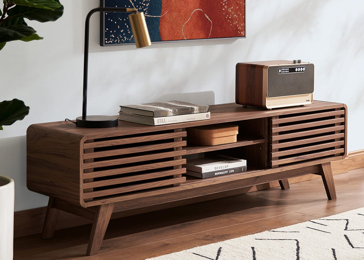 Walnut 59 inch TV Stand with Storage C87786