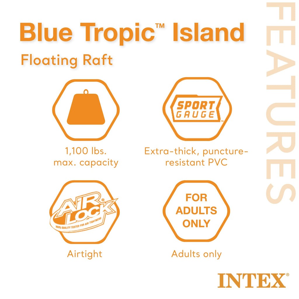 Blue 5-Person Floating with Electric Air Pump P3537
