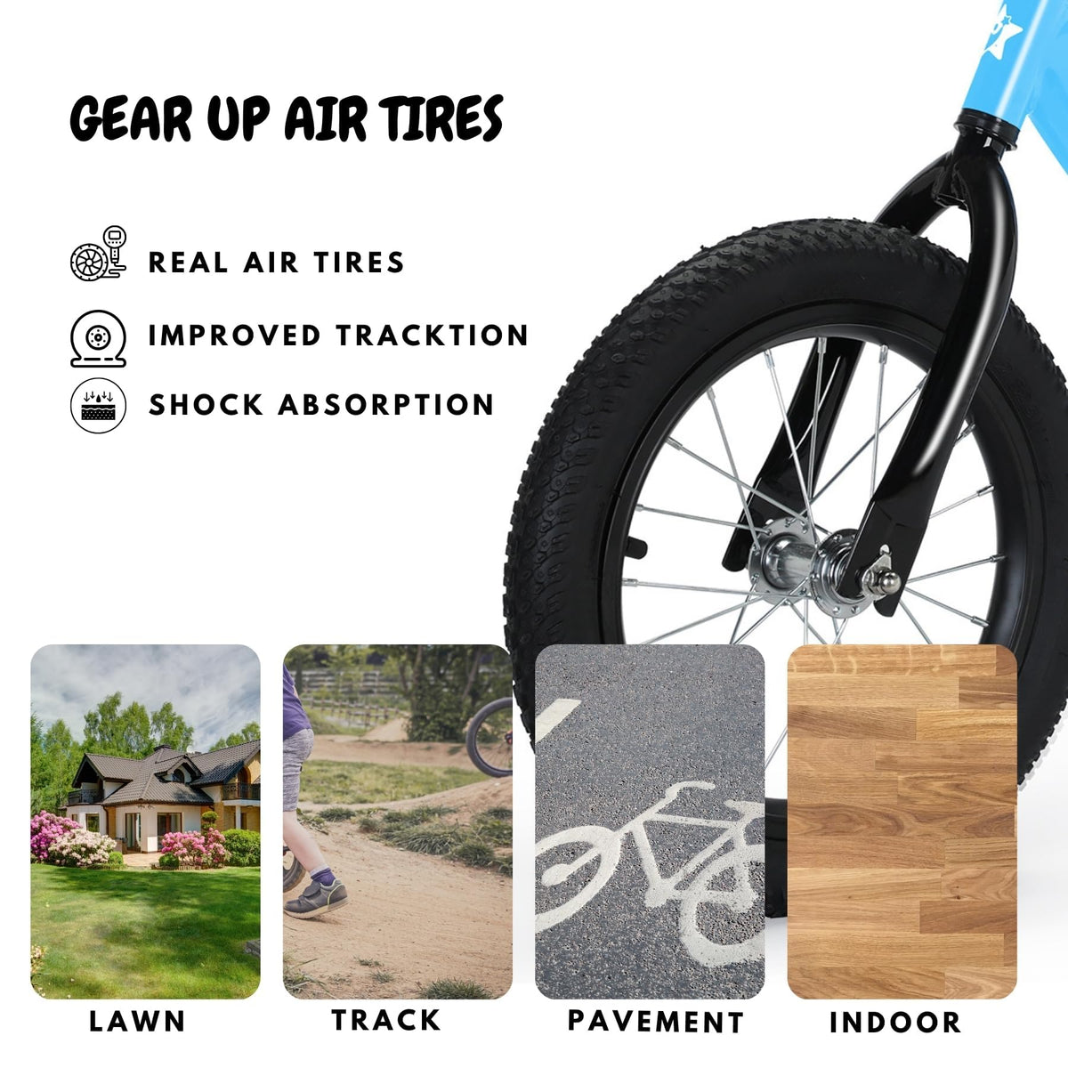14 Inch Balance Bike with Rubber Air Tires G36662