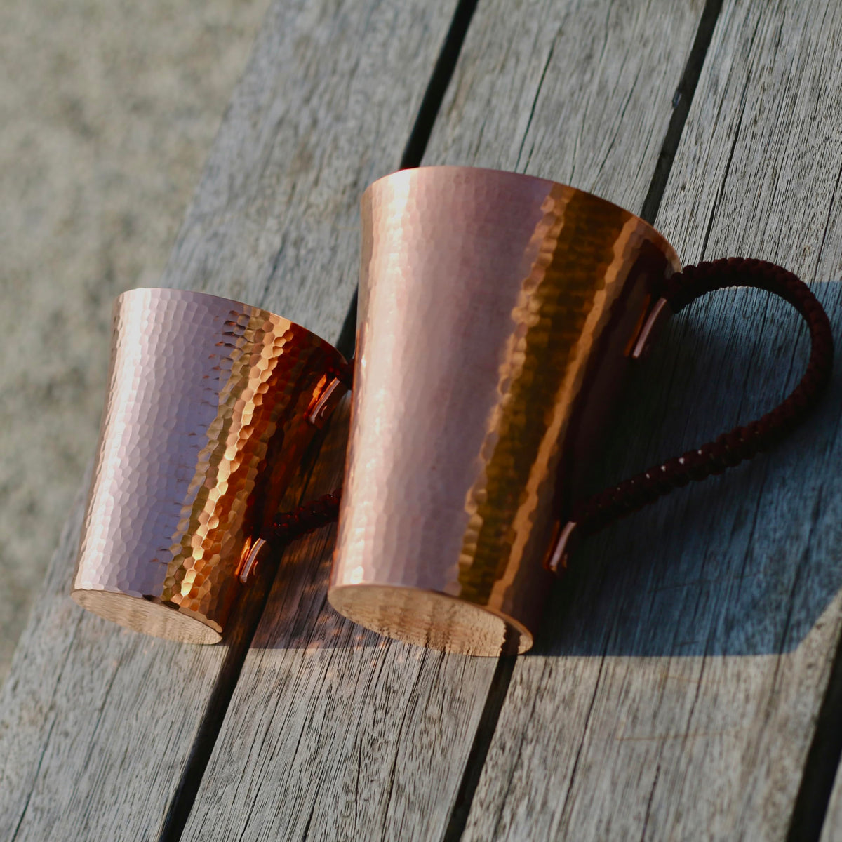 Copper Hand Hammered Ice Tea Cup with Handle 15 OZ E964228
