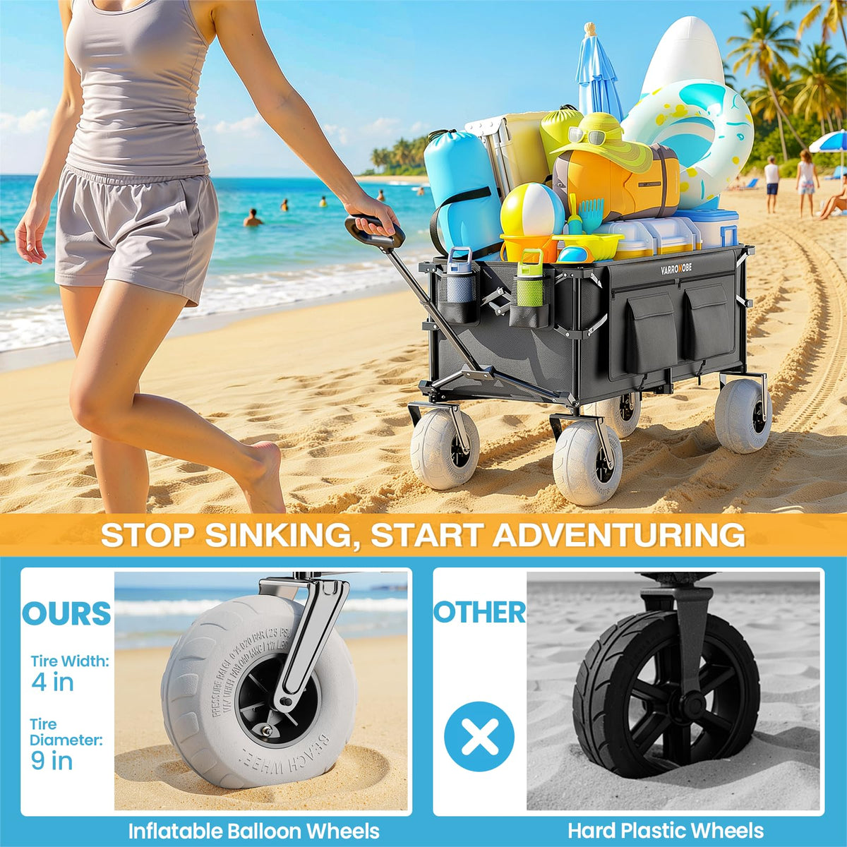 240L Beach Wagon with Balloon Wheels W6249