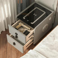 Grey 2 Drawer Nightstand with Wireless Charging Station Y855
