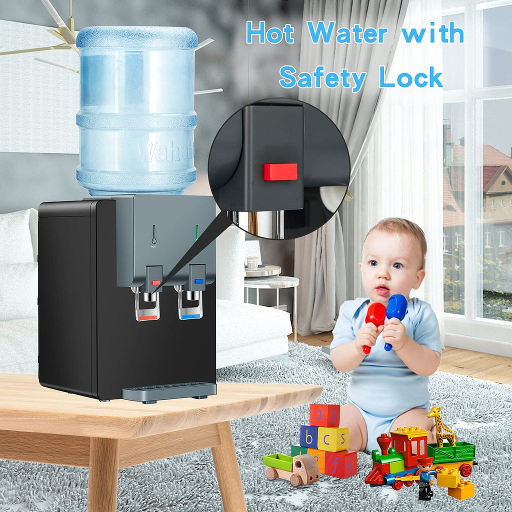 Top Loading Hot and Cold Water Cooler Dispenser, Black A545
