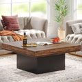 35.4-Inch Square Wood Coffee Table with LED Light X700251