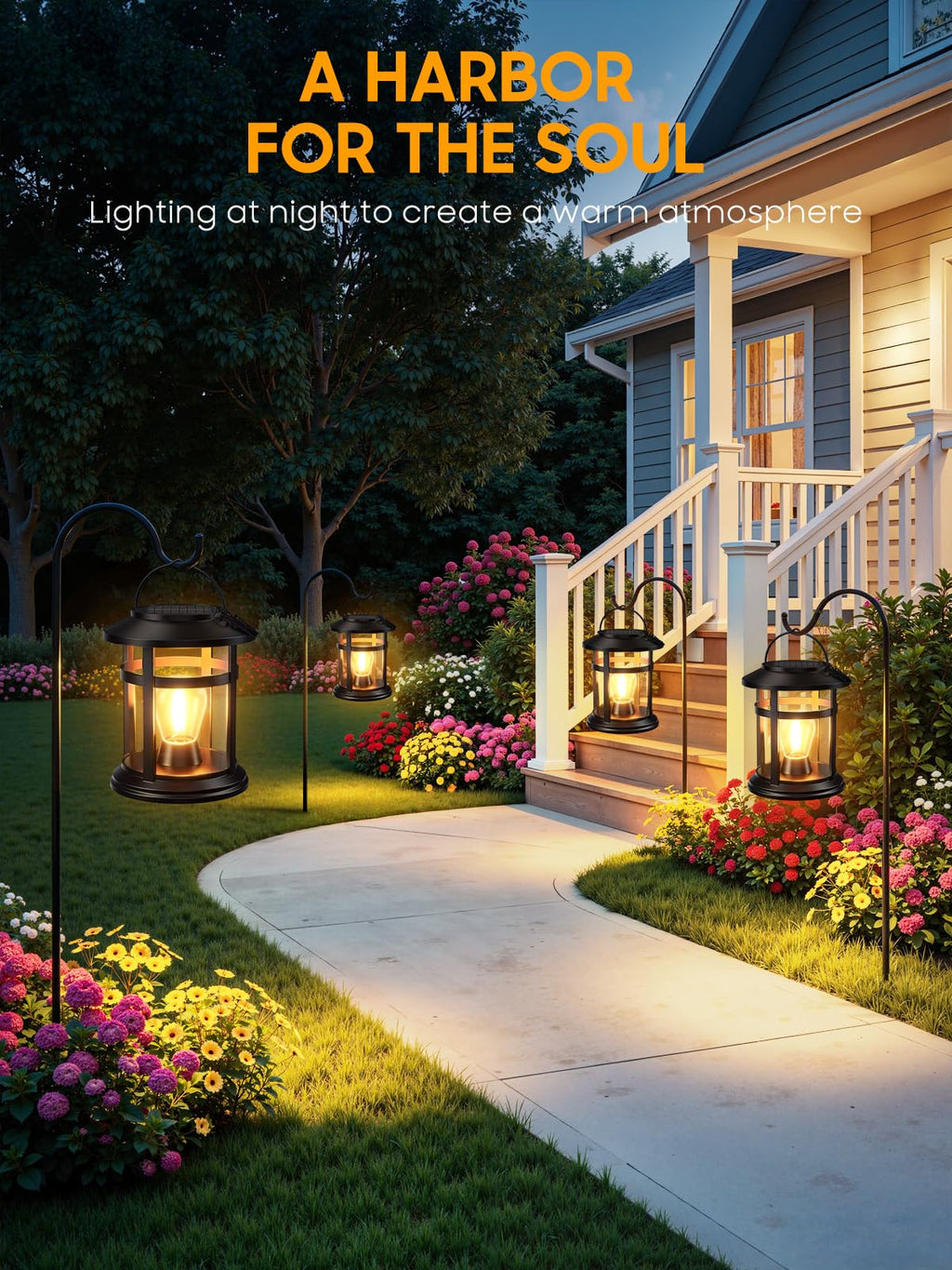 2 Pack Waterproof Solar Lantern Outdoor W6254
