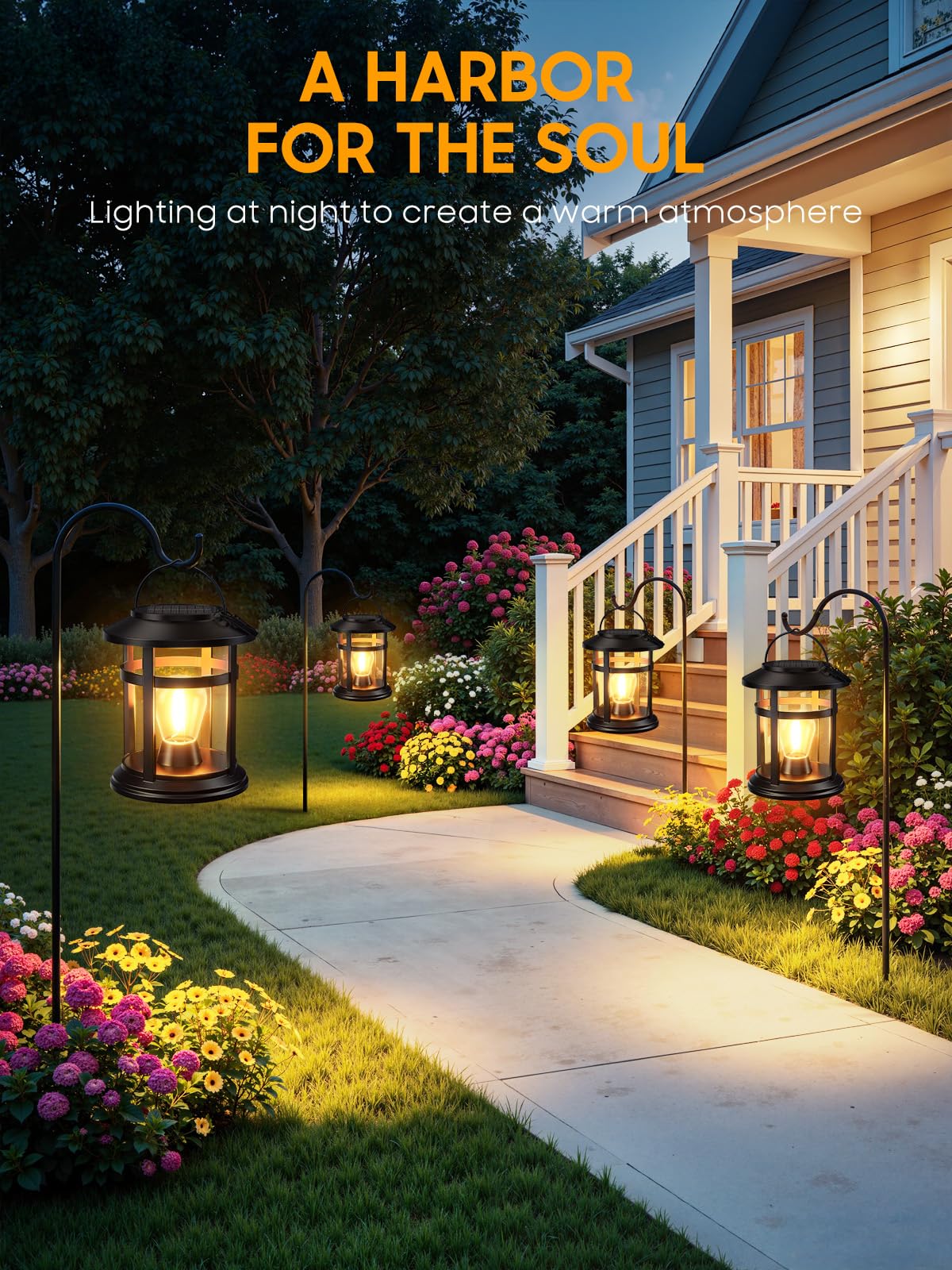 2 Pack Waterproof Solar Lantern Outdoor W6254