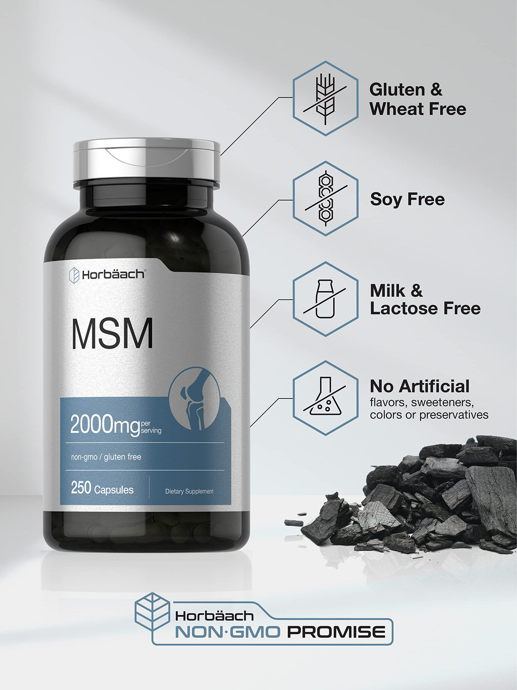 MSM Methylsulfonylmethane 2000mg 250 Capsules V617766