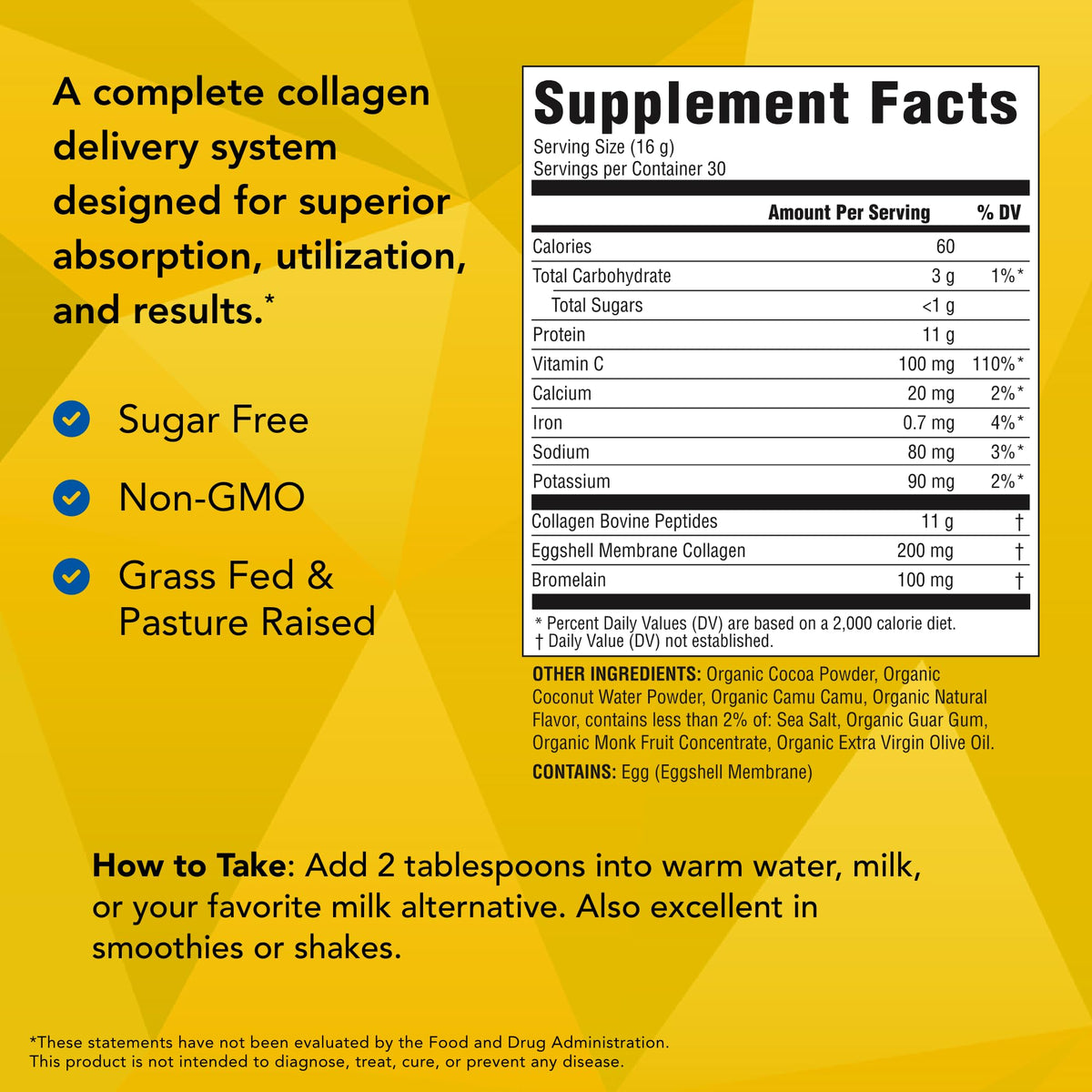 Collagen Powder with Vitamin C, Calcium & Electrolytes - 16.9 oz P106559