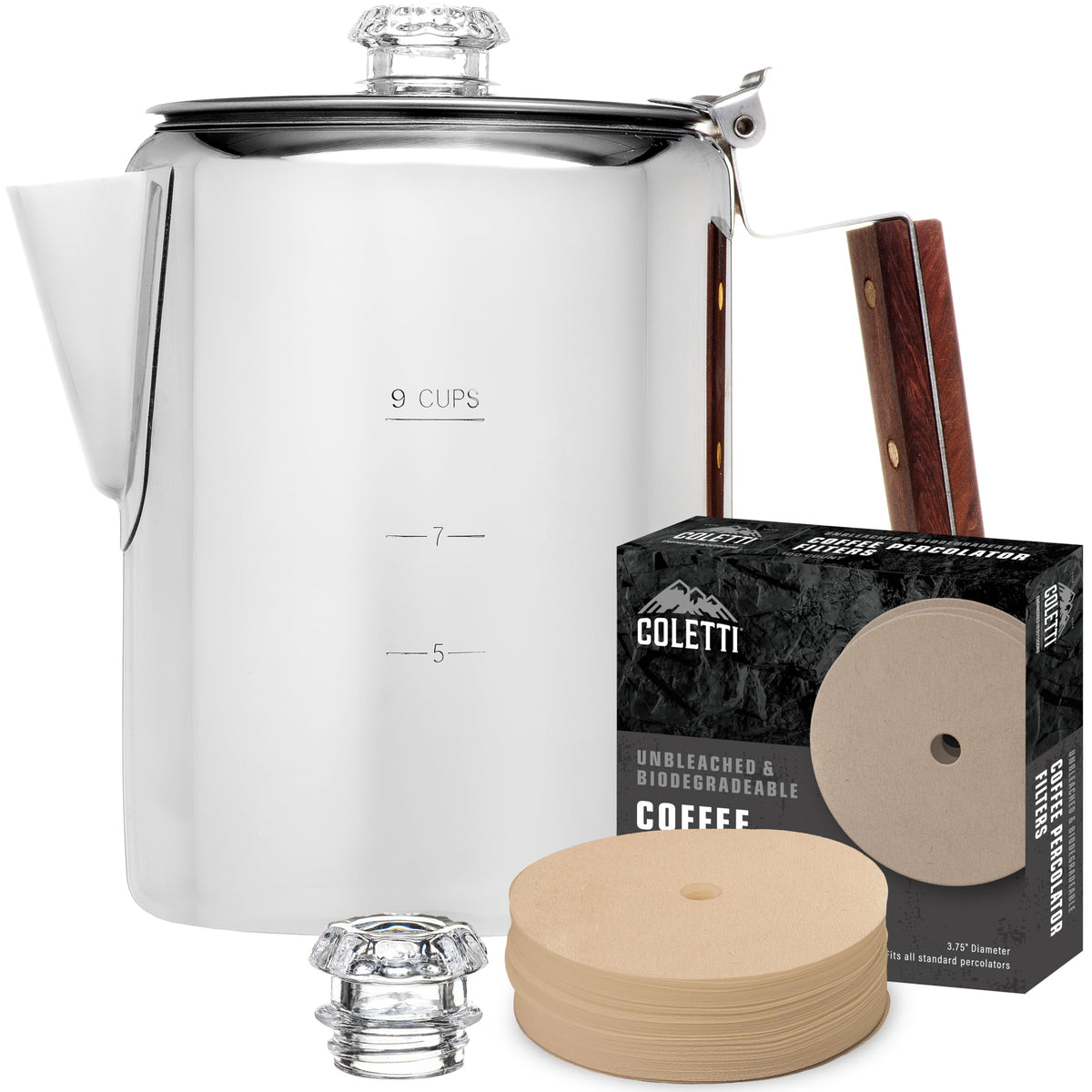 Percolator Coffee Pot with Glass Globes and Filters D490294
