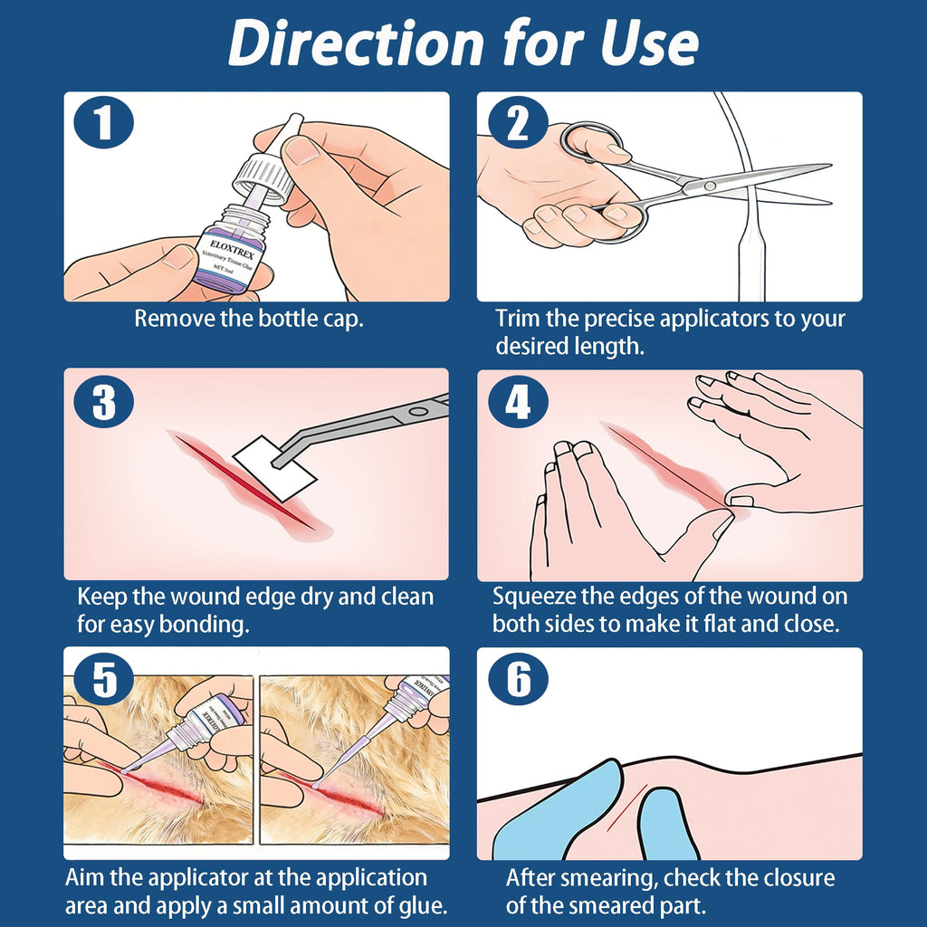 3ml Veterinary Surgical Skin Glue with 15 Applicators I950