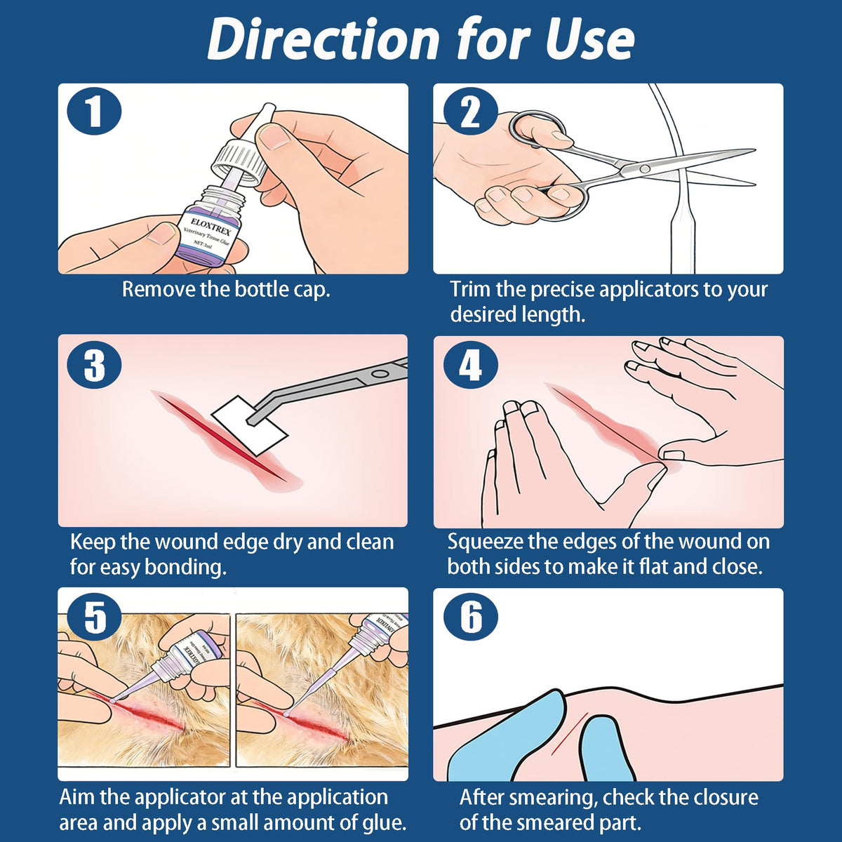 3ml Veterinary Surgical Skin Glue with 15 Applicators I950