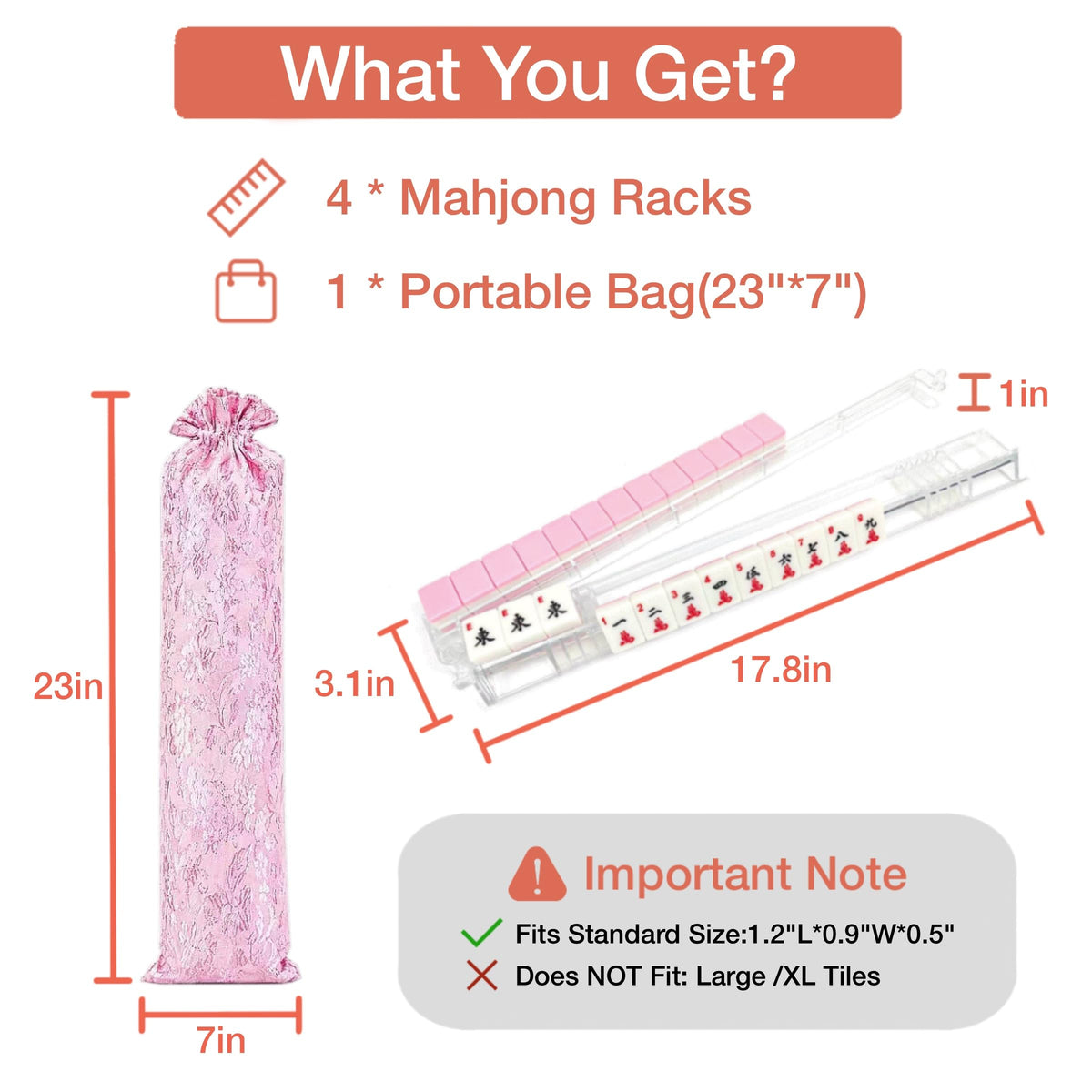 Clear Acrylic Mahjong Racks with Pushers Set of 4 O93485