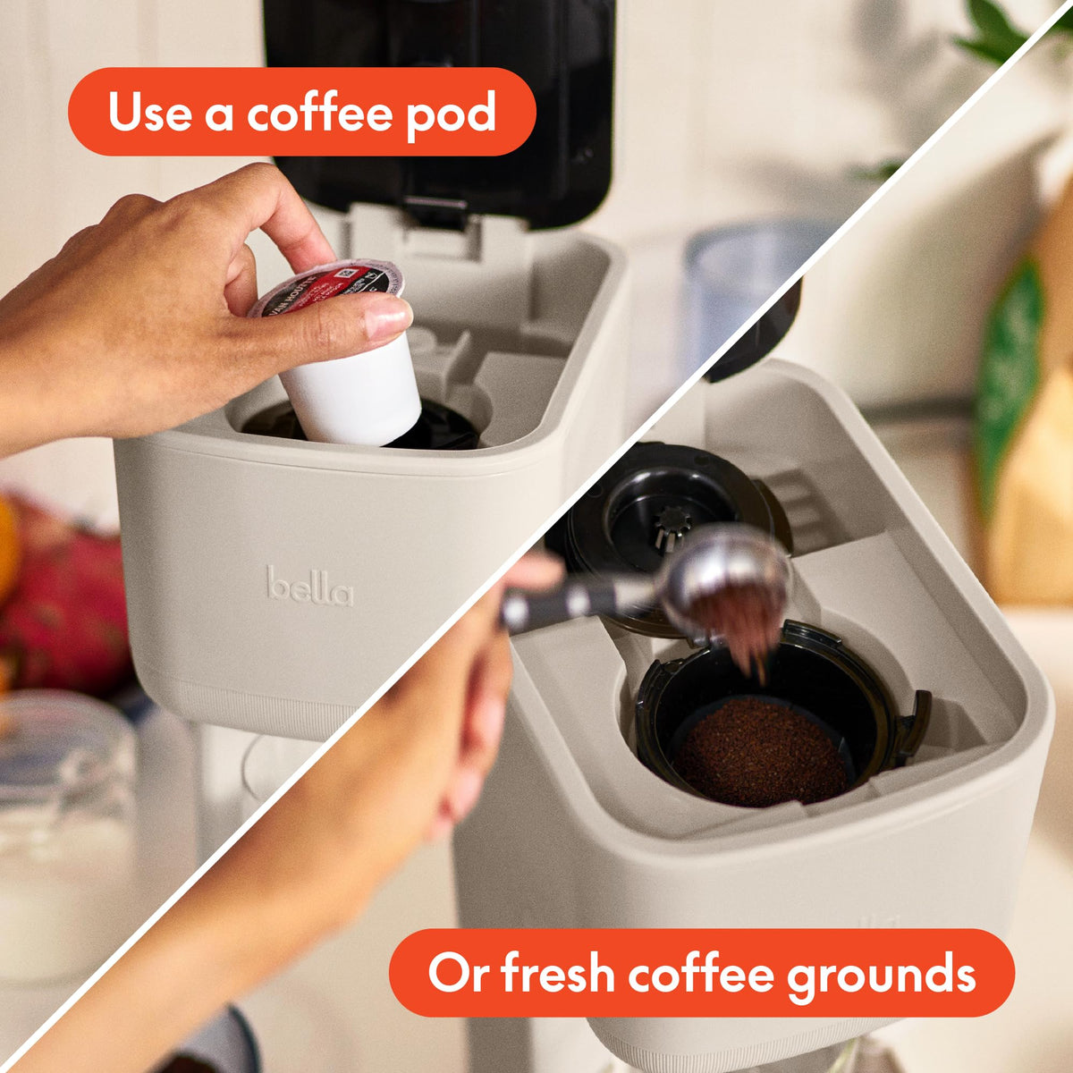 Single Serve Coffee Maker, K Cup & Coffee Ground Compatible C368350