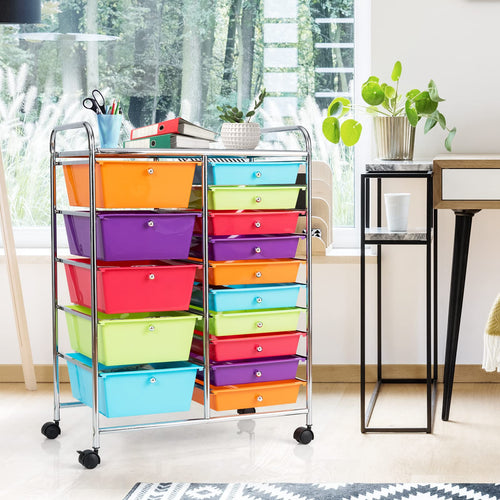 15 Drawer Rolling Storage Cart L3562