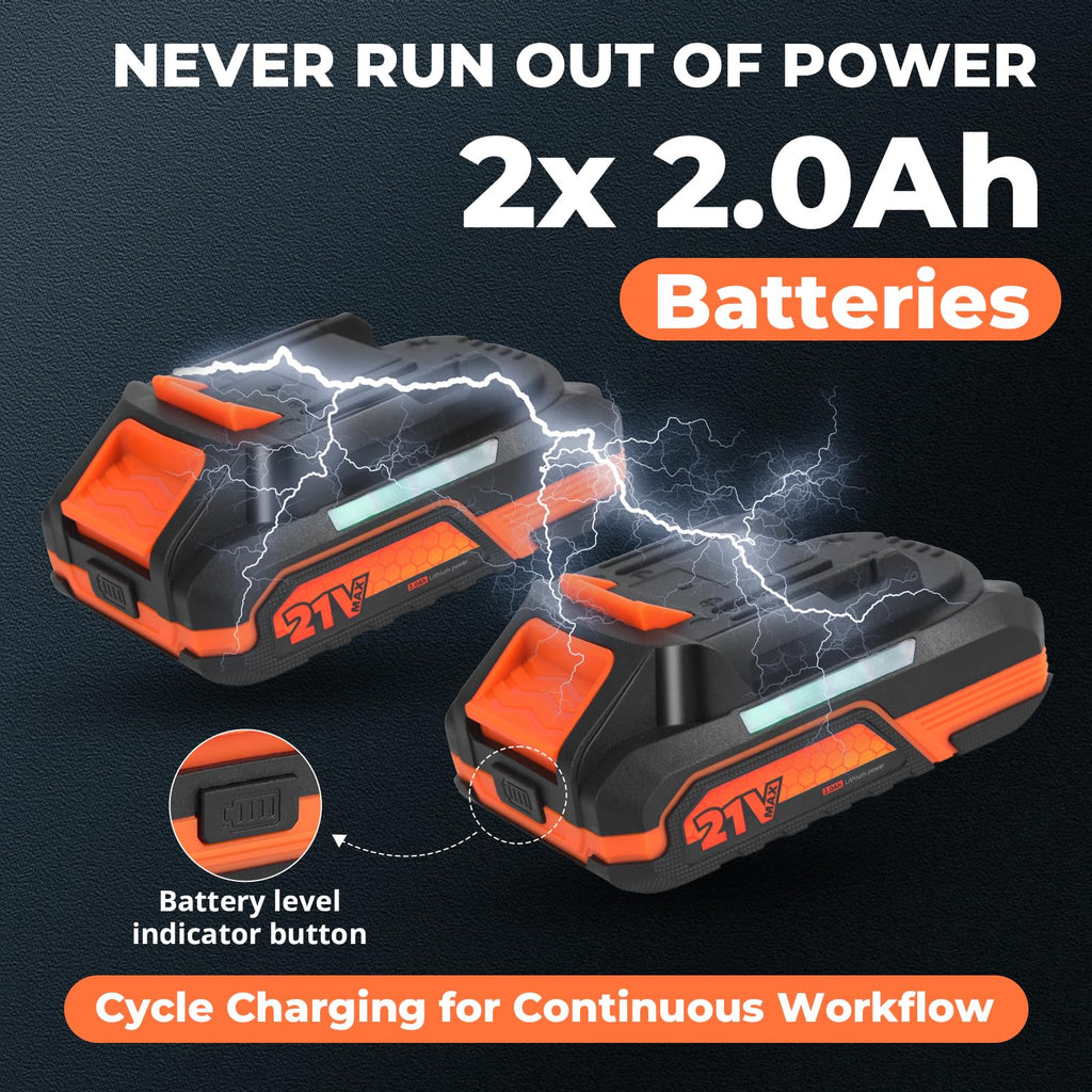 Cordless Drill Set with 2 Batteries E1398