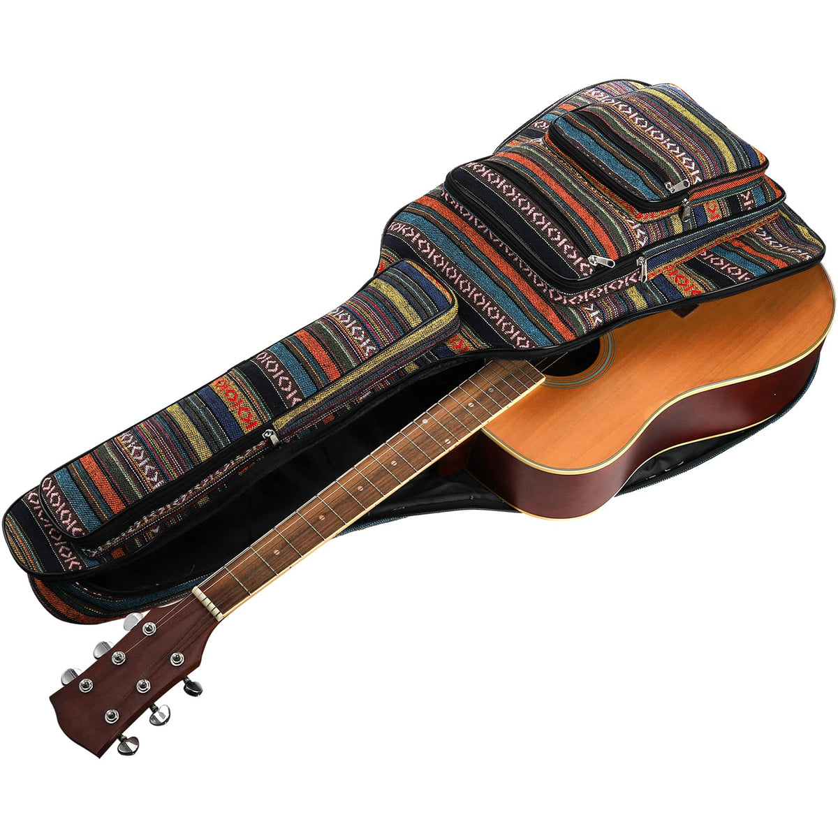 43 Inch Acoustic Guitar Gig Bag with Backpack Strap and 5 Pockets F518