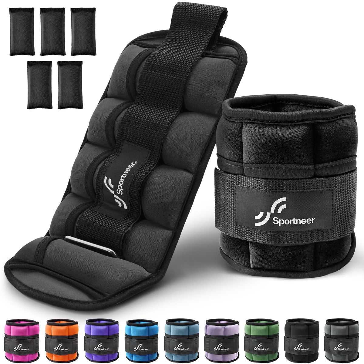 Adjustable Ankle Weights 2-7 lb per Pair Y541