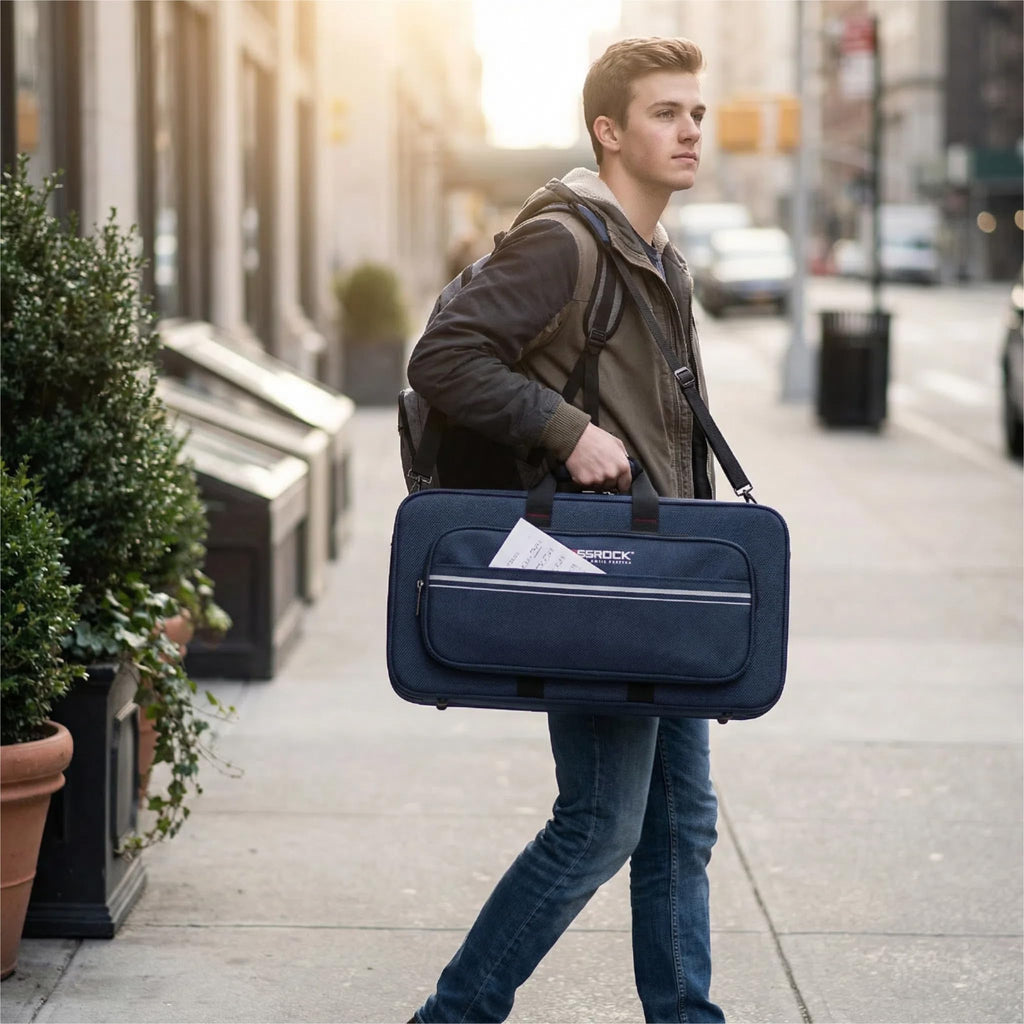 Lightweight Blue Trumpet Foam Case with Storage Pockets O294