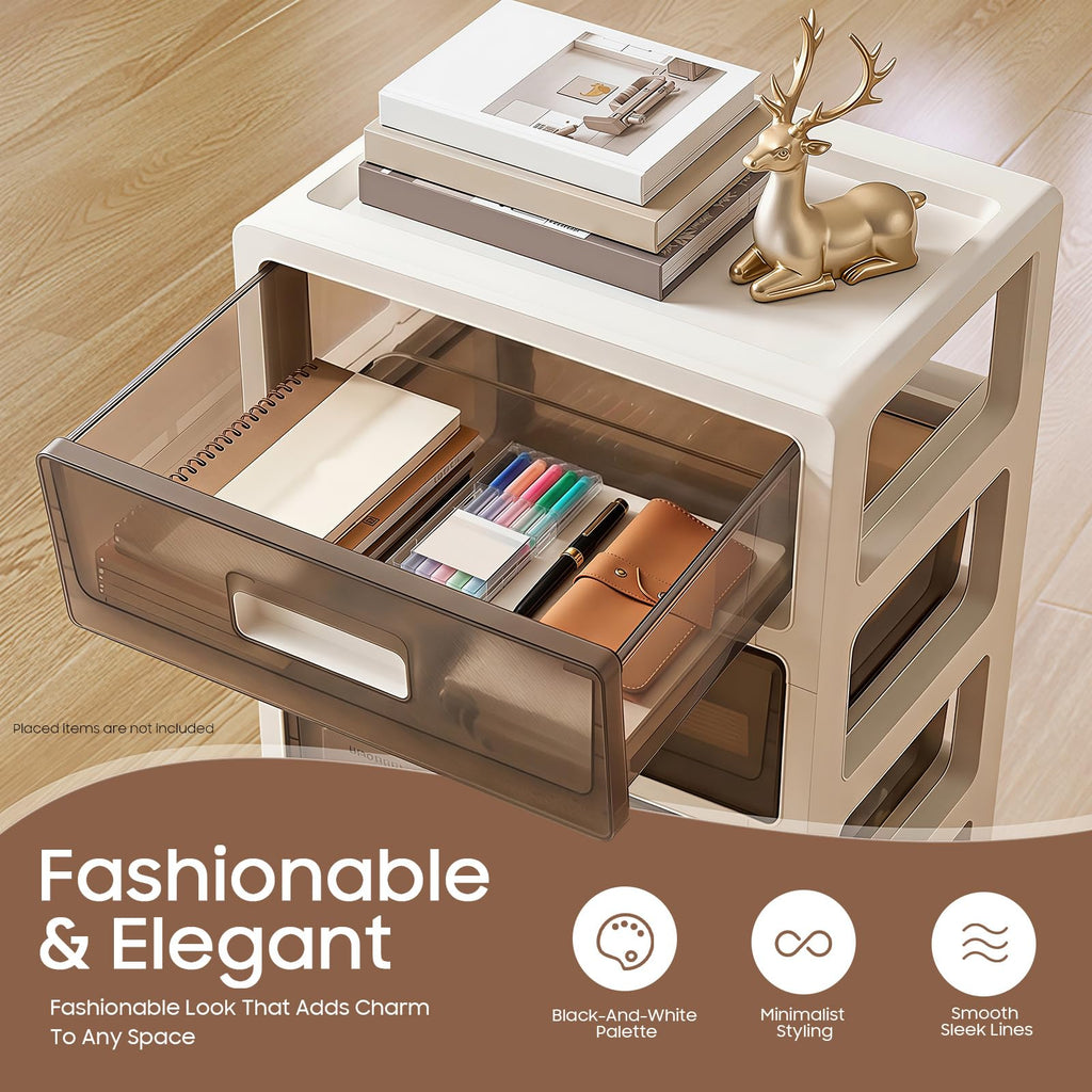 6-Tier Clear Plastic Storage Organizer Cart with Wheels S888120
