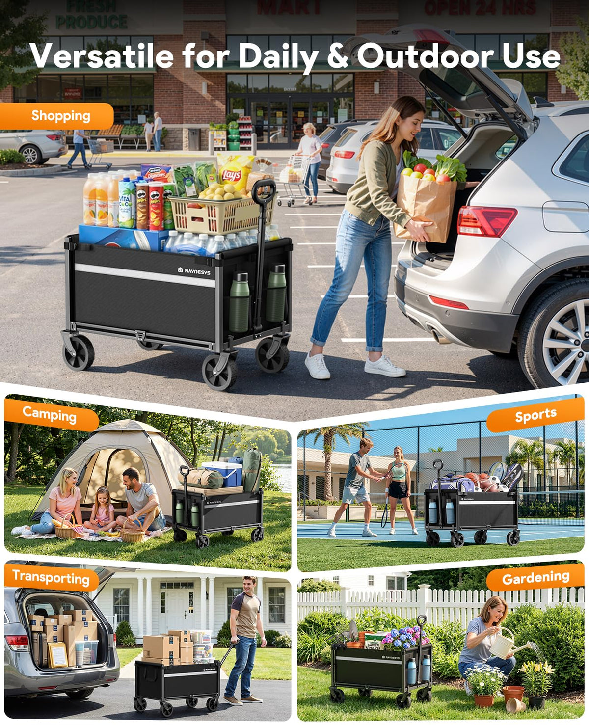 Collapsible Wagon Cart with Wheels A1255