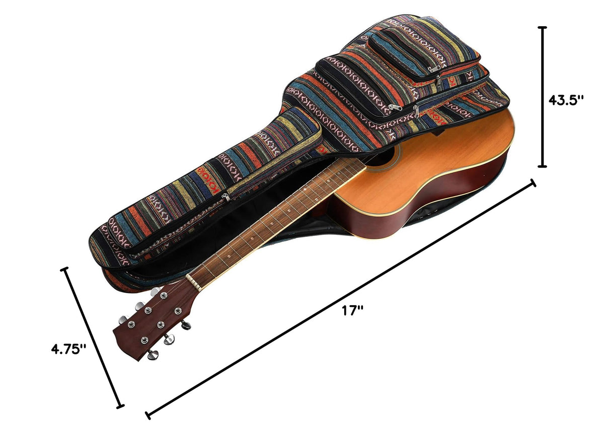 43 Inch Acoustic Guitar Gig Bag with Backpack Strap and 5 Pockets F518