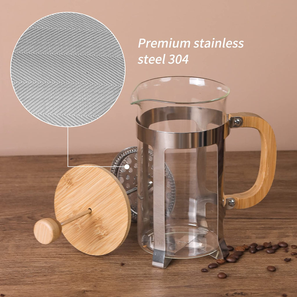 34 oz French Press Coffee Maker with Bamboo Lid D55921